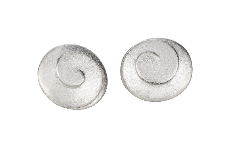 Product Modern Spiral Collection Large Sterling Silver Earstuds Jewellery