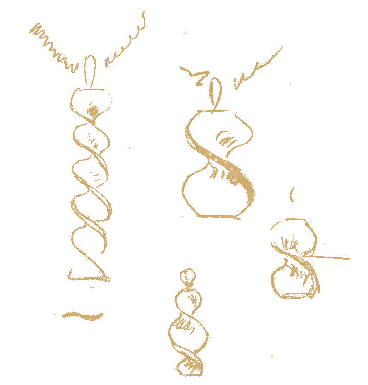 Gold Sketch of Ribbon Torc for Museum